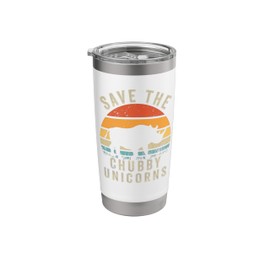 Save The Chubby Unicorns Vintage Funny Rhino Animal Rights Stainless Steel Insulated Tumbler