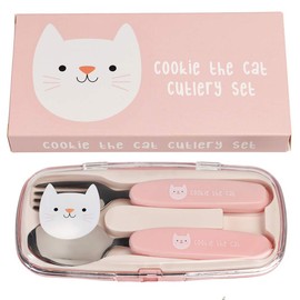 Children's Cookie The Cat Stainless Steel Cutlery Set
