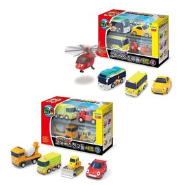 Little Bus Tayo Friends Special Mini Car Toy 8 pcs Set ( Ver.3 + Ver.4) Helicopter + SuperDaddy Highlighter (Gift)