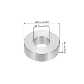 PATIKIL M8 Aluminum Spacers, 6pcs 5/16" x 3/4" Round Metal Spacers for 5/16 or M8 Screw Bolts, Unthreaded Standoff Bushing 1/4"L, 8.5x20x6mm