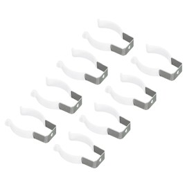Boxonly T10 U Clips Holder Bracket for LED Light Bulb Mounting Bracket Support Stainless Steel Fluorescent Tube Holder Pipe Clamps Spring Holder Tool Clips White Pack of 8