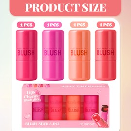 Blush Stick, Cheek Tint, Lip and Cheek Tint, Pink Blusher Stick Set, Cute Stuff for a Natural and Healthy Glow