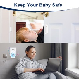 USUPERINK Door Sensor Chime,Doorbell Chime,Ring Alarm Contact Sensor,LED Night Light,Easy installation,48 Ringtones and 5 Volume Levels, 1000ft Range,Suitable for Business/Home/Shop,4PK