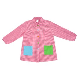 ETREXONLINE Kids School Painting Apron Craft Apron for Kids with Button Apron for School and Craft, red