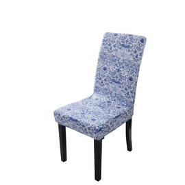 Obal William Morris Chair Covers Set of 2 Stretch Dining Chair Covers High Back Spandex Dining Chair Slipcovers Protectors Seat Covers Dinner Living Room Washable Removable (Strawberry Thief Blue)