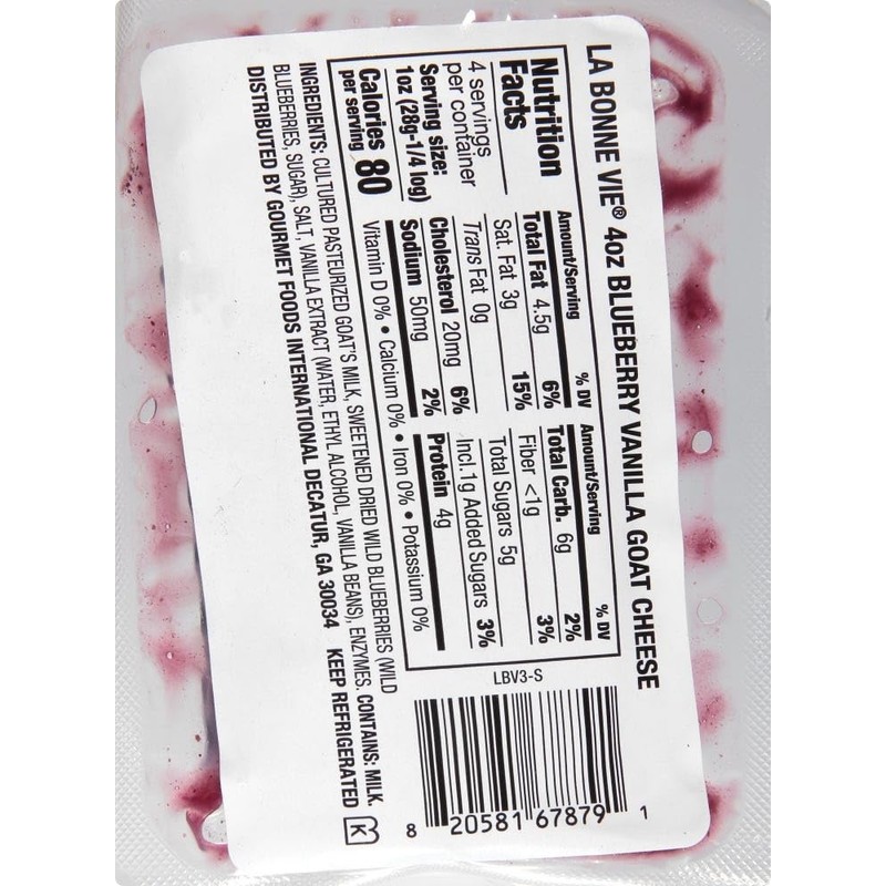 La Bonne Vie Honey Goat Cheese Log, 4 oz, 12