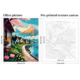 QUITEDEW Paint by Numbers Kit for Adults,Paint by Number for Adults Mountain,DIY Drawing Paintwork Without Frame for Home Wall Decor 16x20 Inch