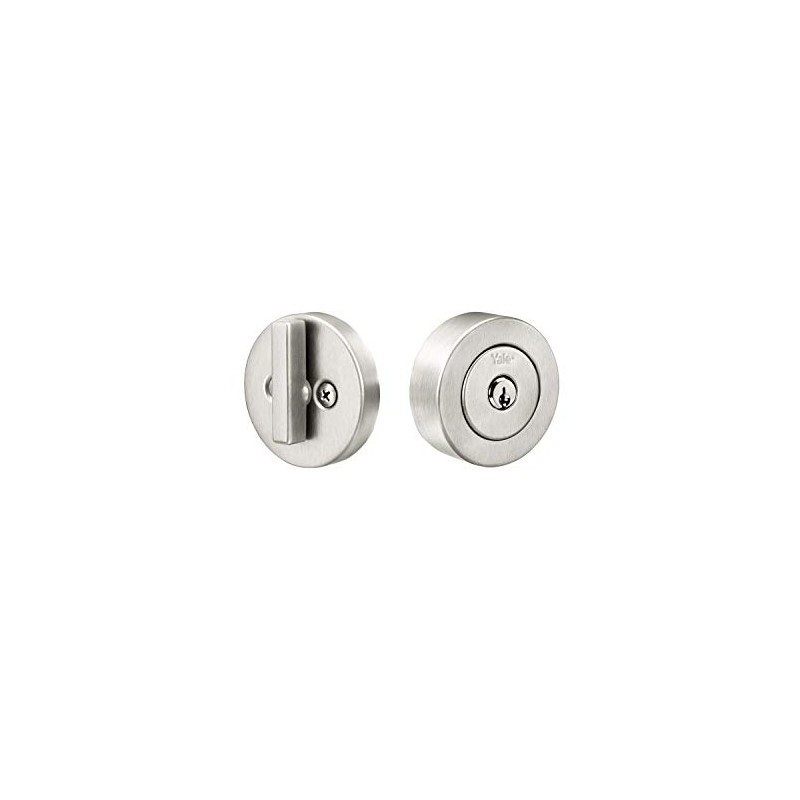 Yale Home 4881619FR Flat Round Single Cylinder, Satin Chrome Deadbolt