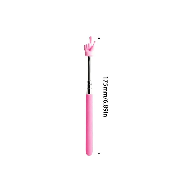 Pink Multipurpose Teacher Pointer Stick, Extendable Classroom Pointer And Finger