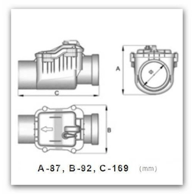 Backflow Seal, DN 50 Diameter with Lockable Non-Return Valve