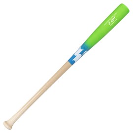 SSK Z Cut Maple Wood Baseball Bat - Made in Japan - Balanced - Durable (Natural/Green/Blue, 33")
