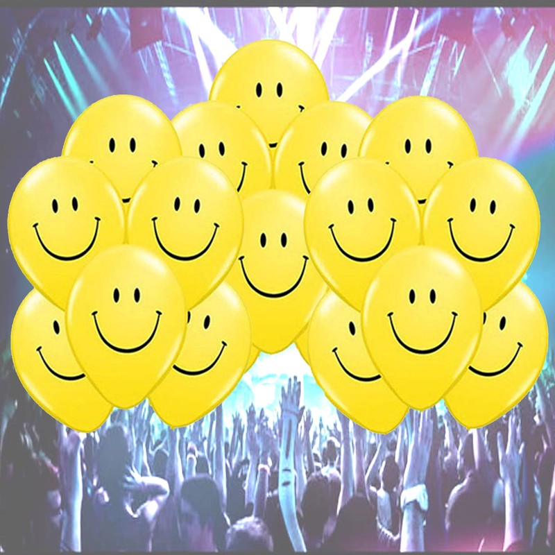 Smile Face Smiling Latex Balloons, 12" Latex, Party Decorations for