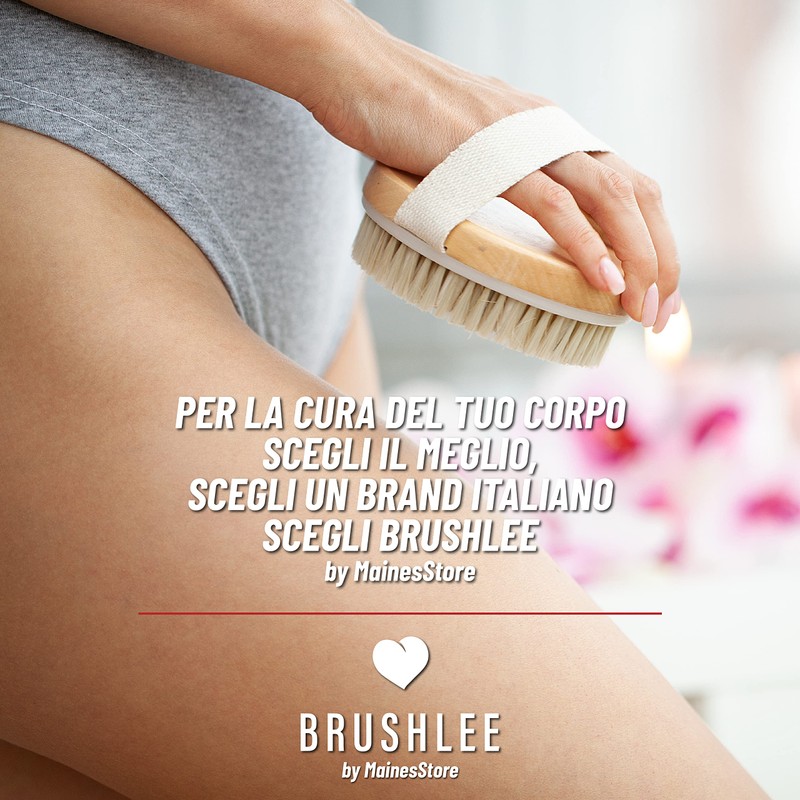 BrushLee Natürliche Borsten für Anti-Cellulite-Massage, Peeling, Tonen