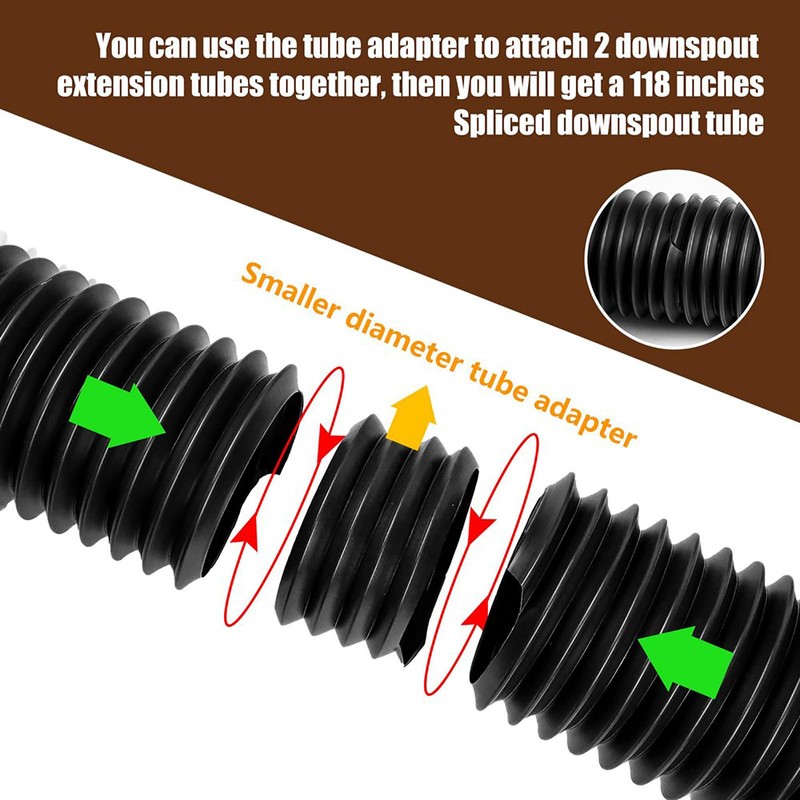 ZASLEME 2 Pack Rain Gutter Downspout Extensions Flexible,Downspout Extender Diverter