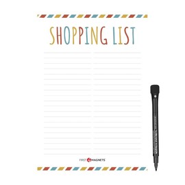 Erasable, Dry Wipe, Magnetic Shopping and Grocery List for Fridge, Kitchen, Refrigerator, Home, and Whiteboard