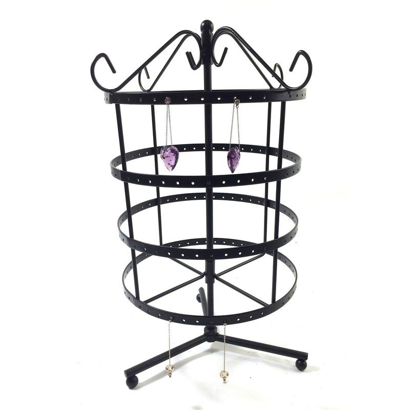 96 Pairs Black Color Rotating Earring Holder / Earring Tree