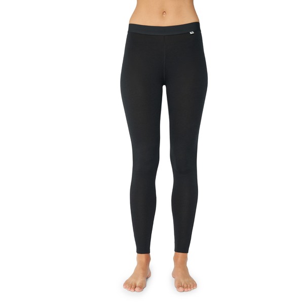 DANISH ENDURANCE Merino Wool Base Layer Pants for Women, Thermal Long Johns, Black, Medium