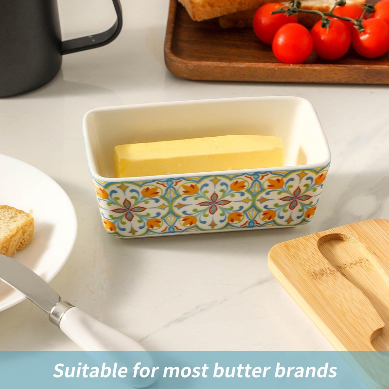 Howise Butter Dish with Lid, Large Butter Dish for Countertop,