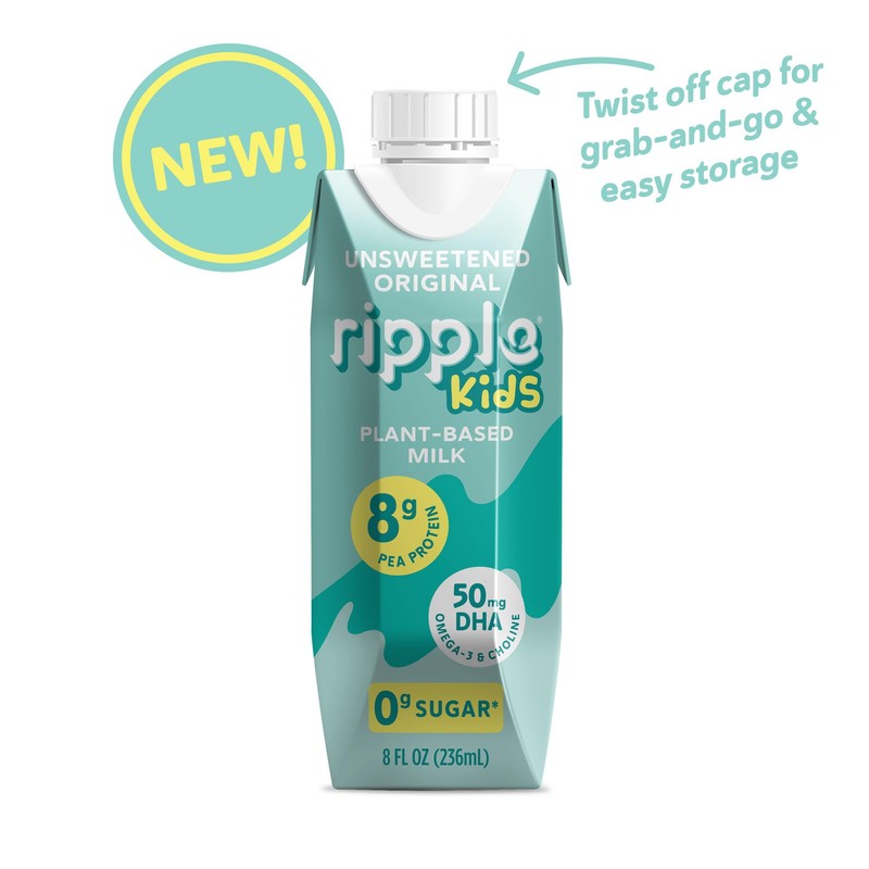 Ripple Kids Unsweetened Plant Based Milk | Pediatrician Recommended |