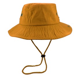 Gelante 100% Cotton Stone-Washed Adjustable Bucket Safari Boonie Sun Hats.1910-1PC Gold L/XL