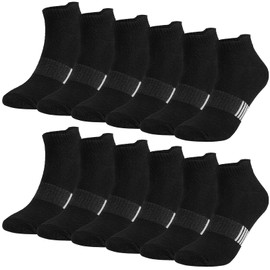 Zuimei 6 Pairs Trainer Running Socks Women, Cushioned Anti-Blister Socks Low Cut Ankle Sock Black Trainer Sock for Women Running Hiking Walking, Size 4.5-7.5