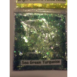 the glitters world Super Sparkling Glitter Hexagon Mix-Sea Green Turquoise-Nail Art Craft-US - tbsp