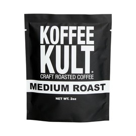 Koffee Kult Medium Roast Whole Bean Coffee - Premium Arabica Coffee Beans for Caffeine Enjoyers Seeking Bold, Rich Flavor and Aroma in Every Cup - Perfect for Brewing Enthusiasts (Whole Bean, 2oz)