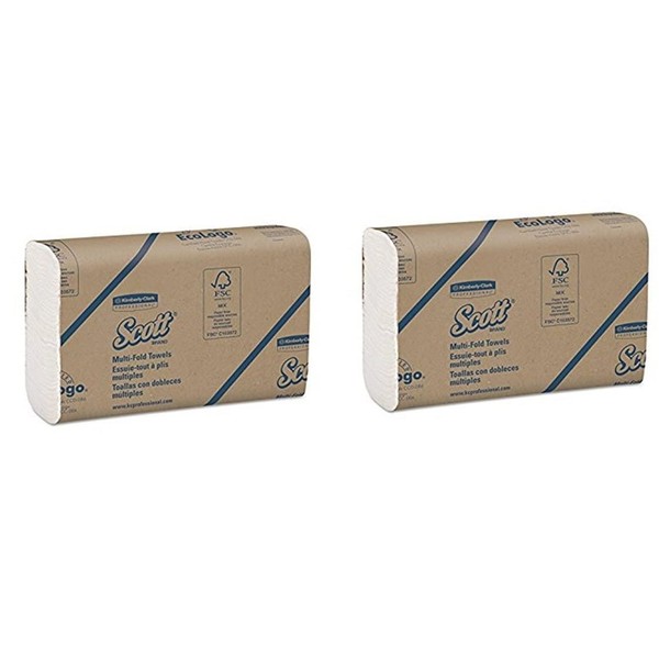 Scott Multifold Paper vDBoT Towels (01804) with Fast-Drying Absorbency Pockets, White,250 Count (2 Pack)
