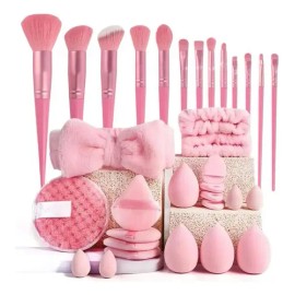 33 Brochas Maquillaje Profesional Y Herramientas Cosméticas                                                                                           