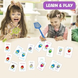 Spanish Sight Words Game | 108 Fly Words with 4 Fly Swatters | Swat Educational Learning Games for Classroom,Kids