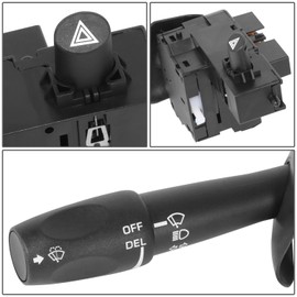 Auto Dynasty Factory Style Multi-Function Combination Switch Assembly Compatible with Dodge Dakota Durango 2001-2004, Driver Left Side, Black