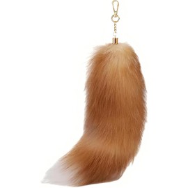 WPNCYK 1 Pcs Fox Tail Keychain,15-15.8 Inch Fox Tail Keychain, Tails Long Keychain for Women Girl, Fashion Fluffy Furry Tail, Tail Keychain for Handbag Backpack Cosplay