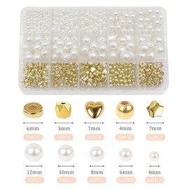 YEJAHY 720 Piece Bead Set for Bracelets, Jewellery Making Set, Beads for Bracelets Adults, DIY Beads Set Jewellery Bracelet Making Kit, Holidays, Parties, Christmas (A)