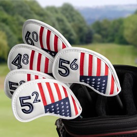 Golf Iron Head Covers Set 10pcs/Set Iron Headcover Golf Iron Club Cover USA American Flag for PXG0311 (56°(1pc))
