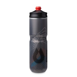 Hydrapak Polar Surge Insulated Bicycle Water Bottle - High Flow Squeeze Bottle for Cycling and Sports (Black, 24oz)