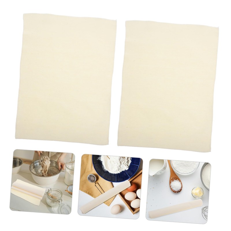 OHPHCALL 2Pcs Natural Linen Bread Proofing Cloth Baking Towels for