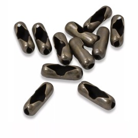 Hackberry Creek 50 Antique Brown Ball Chain Connectors #6 3.2mm, Bead Chain Connectors