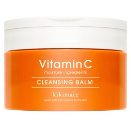 kikimate Vitamin C Cleansing Balm, Moist and High Moisturizing, 3.2 oz (90 g), Niacinamide Ceramide, CICA Clay, Enzyme, Waterproof, Eyelashes OK OK No Need for Face Cleansing, Makeup Remover, Spatula