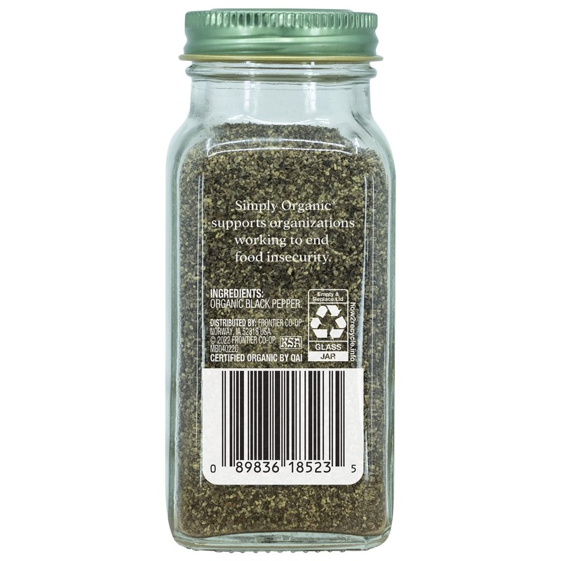 Simply Organic Black Pepper Medium Grind, 2.31 Oz