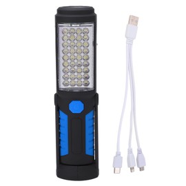 USB Charging Work Light with Magnetic Stand Inspection LED Light Torch 2 Lighting Modes Work Lamp for Workshops Garages Blue