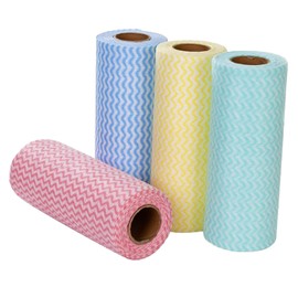 Sonwaha 4 Rolls of Lazy Rags, Disposable Cleaning Cloths, Woven Cleaning Cloth, Cloths, Multi-Purpose Dusting Cloths for Home, Kitchen, Total Disposable Cleaning Cloths