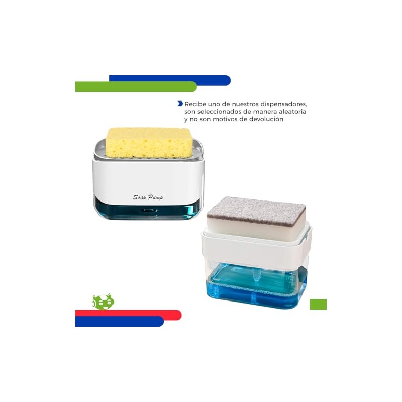 SC ACCESORIOS Dispensador De Jabón para Platos 2 En 1