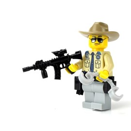 Battle Brick 1.6 Inches Tall Texas Highway Patrol Police Officer Collectible Minifigure | Genuine Minifig | Packaged in The USA | Great Gift for Ages 8+ to Adult AFOL
