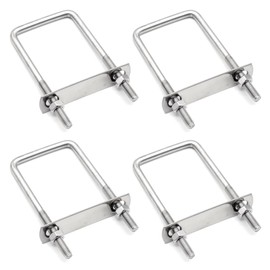 Aoyswuz Pack of 4 U Bolts M8 x 60 x 120 mm 304 Stainless Steel U-Bolt Square U Bolts for Pipe Fixing Car Towing
