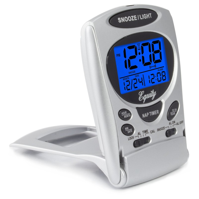 Equity by La Crosse 31300 Fold-Up LCD Travel Alarm Clock