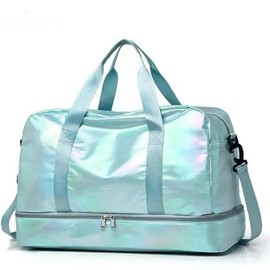 Dry Wet Gym Bag Fitness Travel For Women Men Training Sports Tas Gymtas Outdoor Glitter Swim Bag Shoulder Weekend Bags - Color: Blue