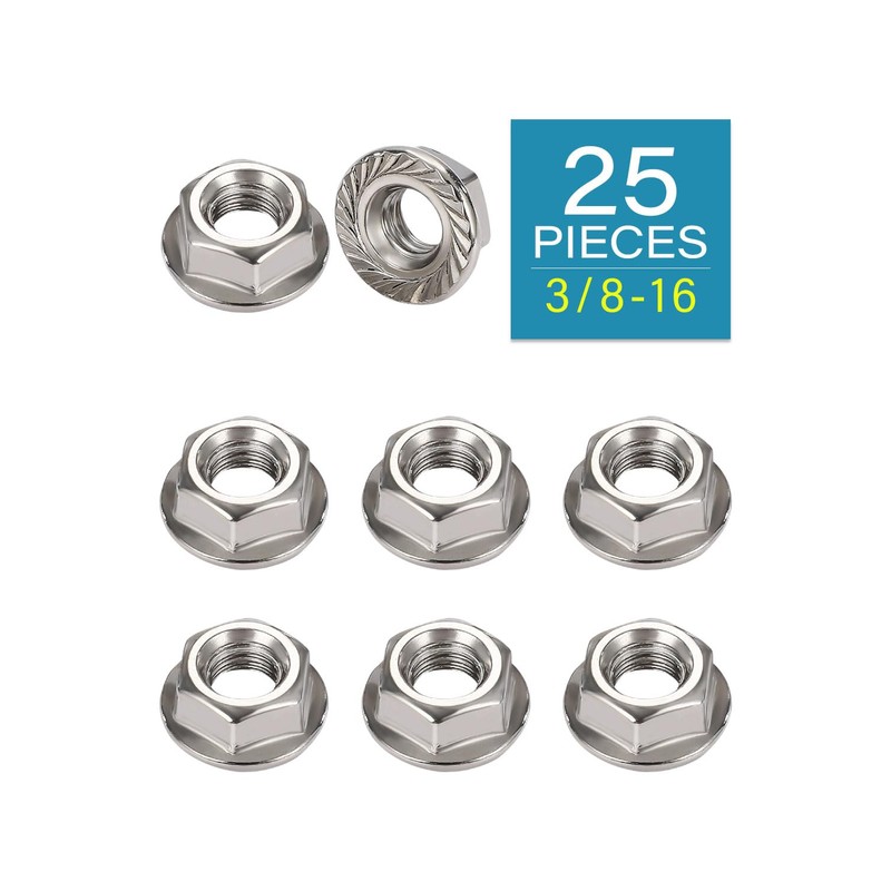 3/8-16 Flange Nuts - IMScrews 304 Stainless Steel Flange Nuts