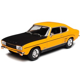 cararama Ford Capri RS I 1. Generation Coupe Gelb Orange mit Schwarz 1968-1973 1/43 Modell Auto