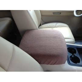 Car Console Covers Plus Made in USA Designed to fit Both Front Seat & Back Seat Center Consoles of Nissan Armada 2017-2025 Fleece Auto Armrest Center Console Cover Protector Brown