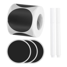 PATIKIL Chalkboard Labels, 300 Pcs Erasable Reusable Blackboard Stickers with 2 Liquid Chalk Pen, Waterproof Pantry Labels for Containers, Jars, Storage Bins (Round)